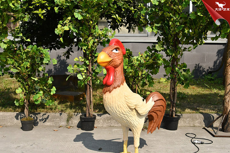 卡通動物雕塑，仿真公雞 