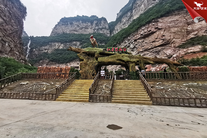 恐龍化石骨架，埋藏式恐龍化石骨架制作